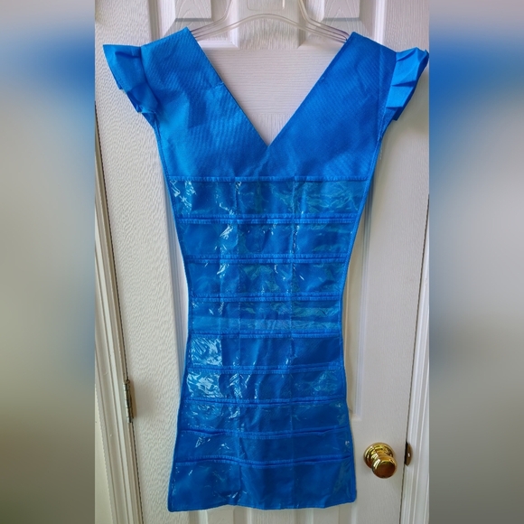 Jewelry Organizer-Little Blue Dress Hanging Double Sided - Picture 1 of 3